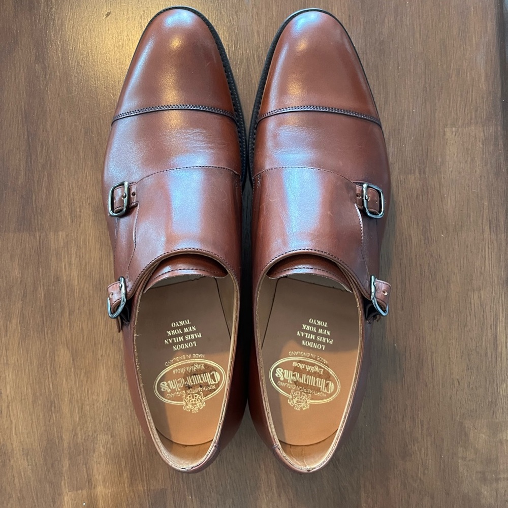 Church's Brown Leather Monk Strap Oxfords